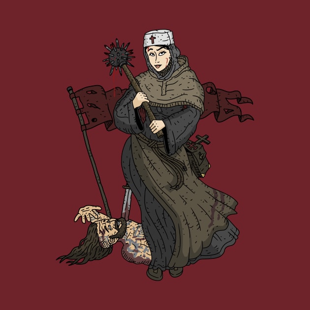 powerful women, dark medieval nun. by JJadx