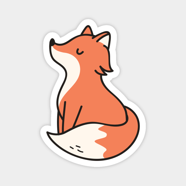 Cute Baby Fox Doodle Drawing Magnet by SLAG_Creative