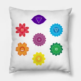 Chakra Colors Meditation, Yoga, Spirituality Pillow