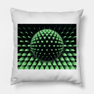 bright green pattern and geometric 3D exploding design Pillow