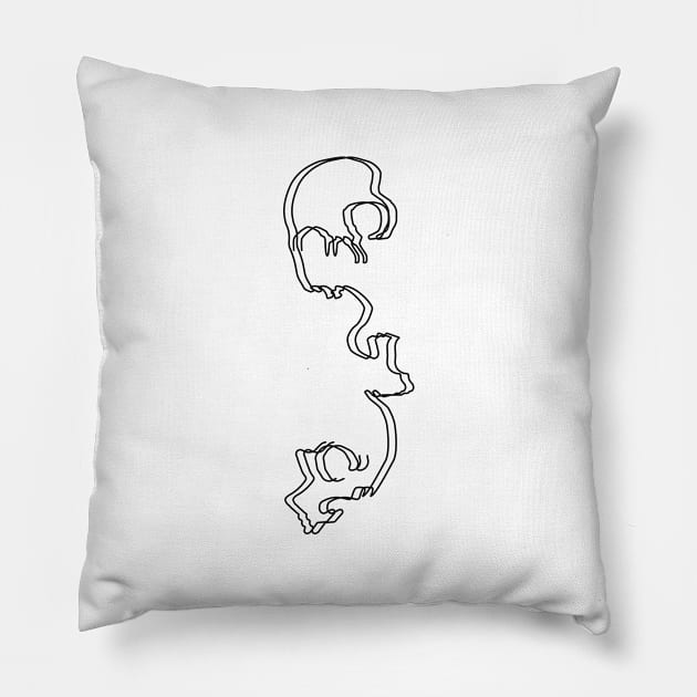 Three-phase skulls Pillow by Zearcier