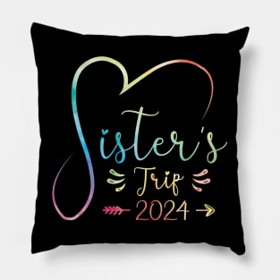 Sisters Trip 2024 Weekend Vacation Lover Girls Road Trip 2024 Pillow