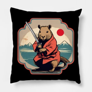 Capybara samurai Pillow