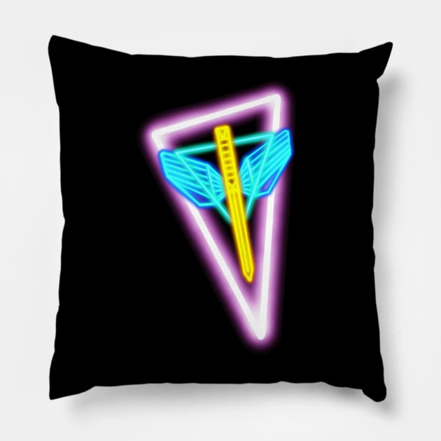 Neon Guardian Pillow by PurgatoryArchaeologicalSurvey