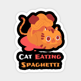 Cat Eating Spaghetti Magnet