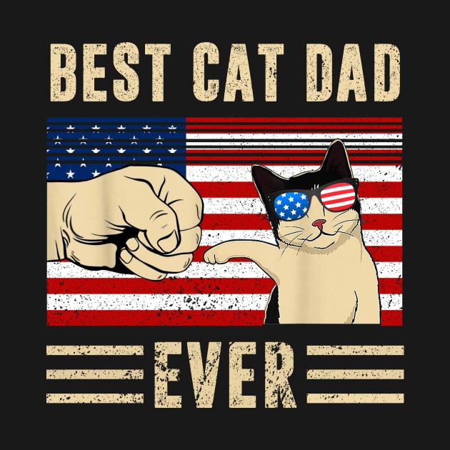 Best Cat Dad Ever American Flag by celestewilliey