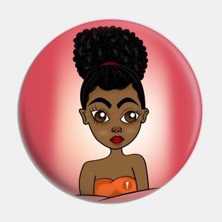 Cute black girl digital art Pin