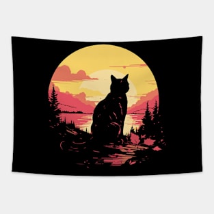 Cat Silhouette Tapestry