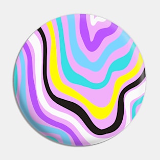 Retro 80s Trippy Liquid Swirls Pin