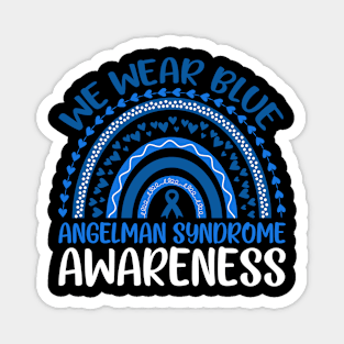 Angelman Syndrome Awareness Rainbow We Wear Blue Magnet