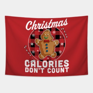 Christmas Calories Don't Count - Christmas Gingerbread Man Tapestry