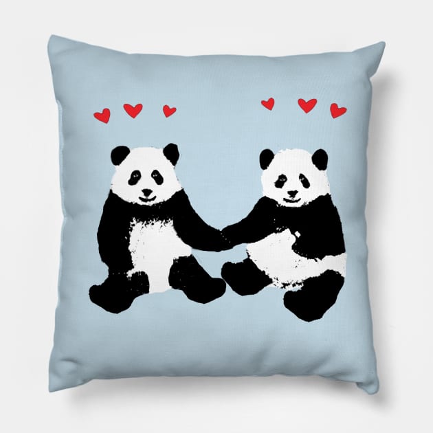 Panda Love Pillow by wanungara