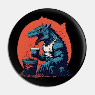 Retro Godzilla Pin