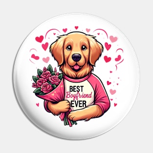 Best Boyfriend Golden Retriever Pin