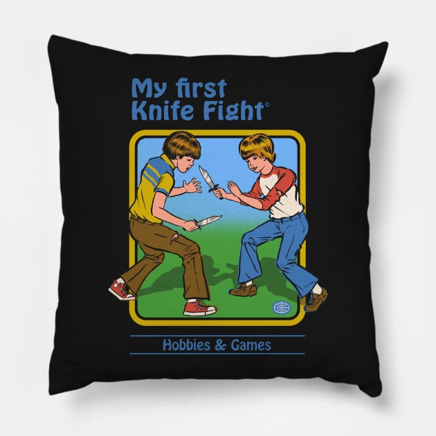 My First Knife Fight Pillow by Steven Rhodes