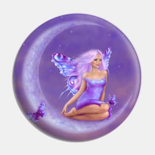 Lavender Moon Butterfly Fairy Pin