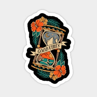 Beach Good Vibes Vintage Tattoo Magnet