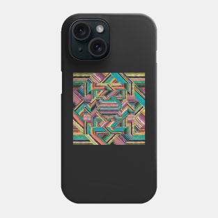 Striped Aztec Patchwork | Digital Pattern Phone Case