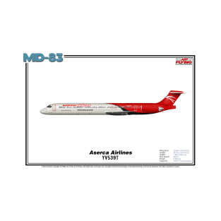 McDonnell Douglas MD-83 - Aserca Airlines (Art Print) T-Shirt