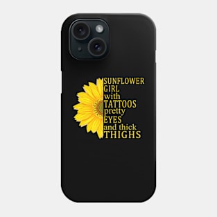 Sunflower Girl With Tattoos Phone Case