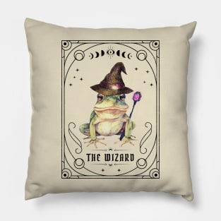 Frog Tarot Card The Magician Dark Academia Pillow