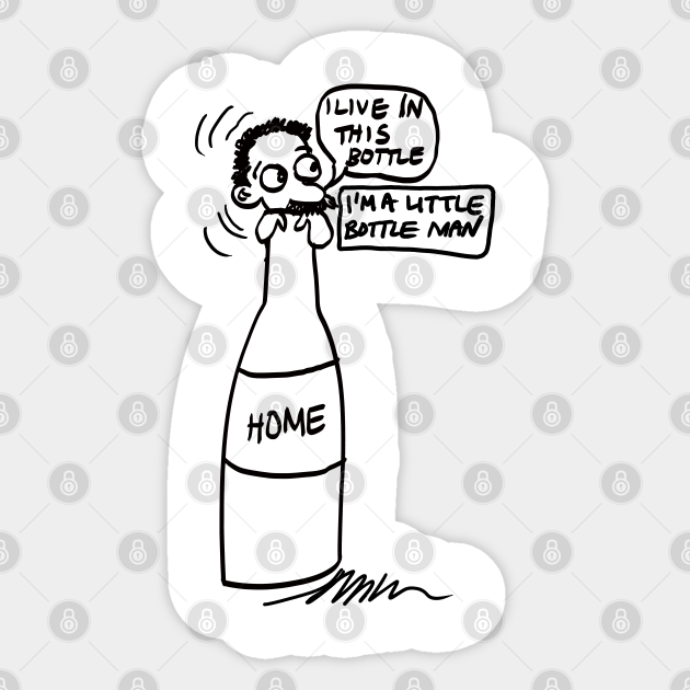 bottle man - Absurd Humour - Sticker | TeePublic