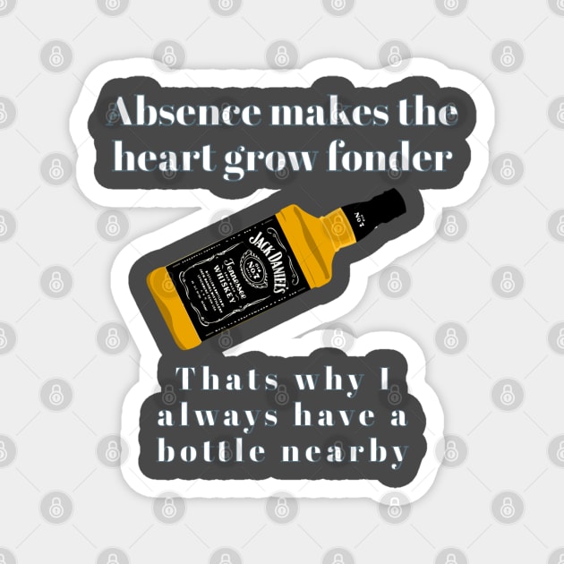 Absence makes the heart grow fonder. That's why I always have a bottle nearby Magnet by The One Stop