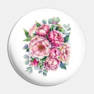 Peonies with buds Pin