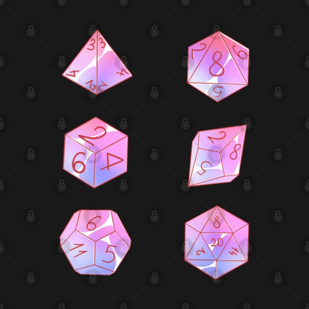 Pastel bisexual  dice set by Itsacuteart