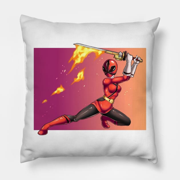 red ranger Pillow by fancy ghost