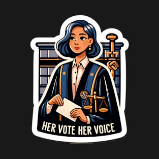 Her Vote, Her Voice - Woman in Law Legal Advocate Voting T-Shirt