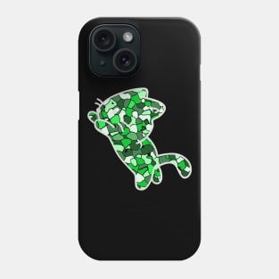 Cat Jewel Art - Stay Pawsitive (green) Phone Case