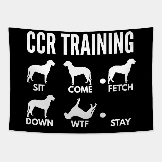 CCR Training Curly-Coated Retriever Tricks Tapestry by DoggyStyles