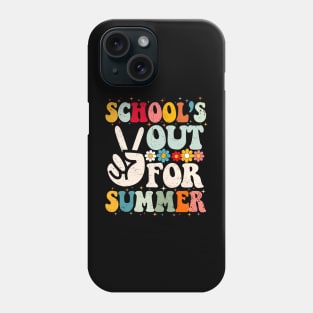 Retro Groovy School's Out For Summer Graduation Teacher Kids T-Shirt Phone Case