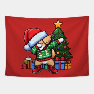 Pawsome Dabbing: Dog in Christmas Pajamas T-Shirt Tapestry