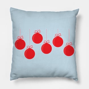 Merry Christmas Red Balls Decorations Pillow