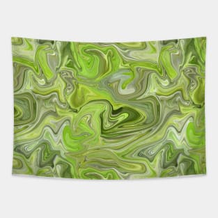 Lime Green Silk Marble - Digital Liquid Paint Tapestry