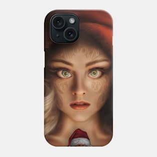 Beautiful Girl Portrait In Santa Claus Costume Phone Case