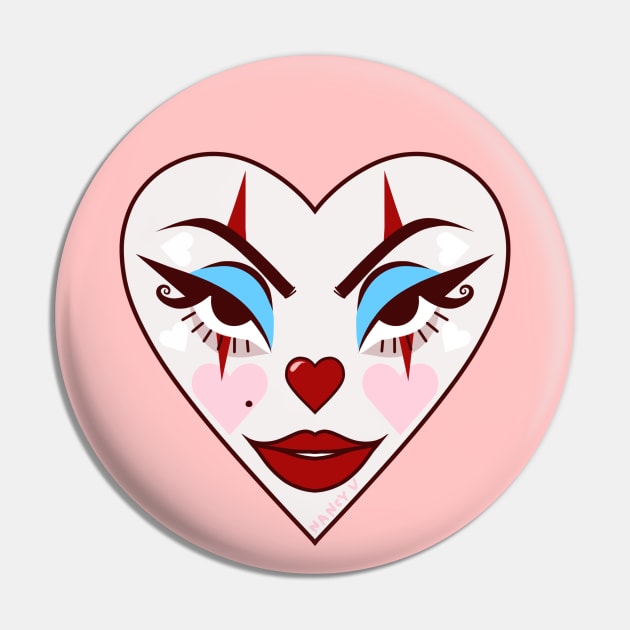 Clown Heart Pin by thelamehuman