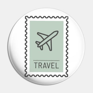 Postage Stamps of Traveling, Funny Airplane Icon Pin