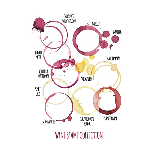 Wine Stamp Collection by Printadorable