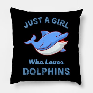 Juste une fille qui aime les dauphins Sticker Pillow