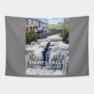 Hawes Falls, Yorkshire Dales. Travel poster Tapestry