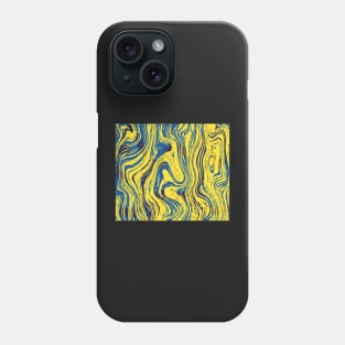 Marbled Yellow and Blue Phone Case