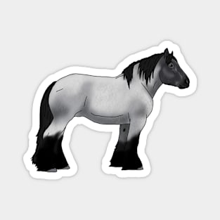 Grey Ardennes draft horse, grey horse, roan horse Magnet