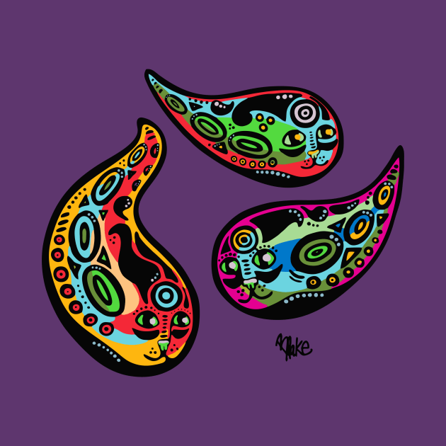 Multi-color Cat Drop Trio by blakechamberlain