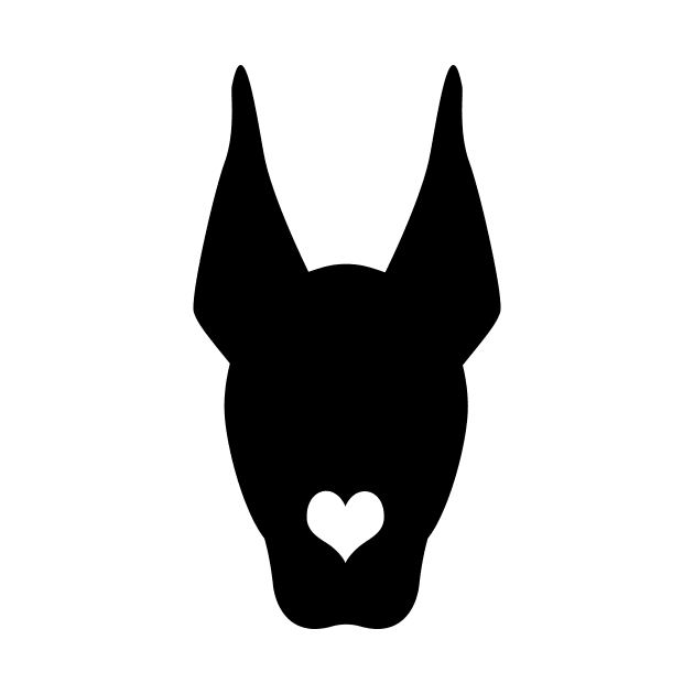 funny doberman heart dog black by T-shirt verkaufen