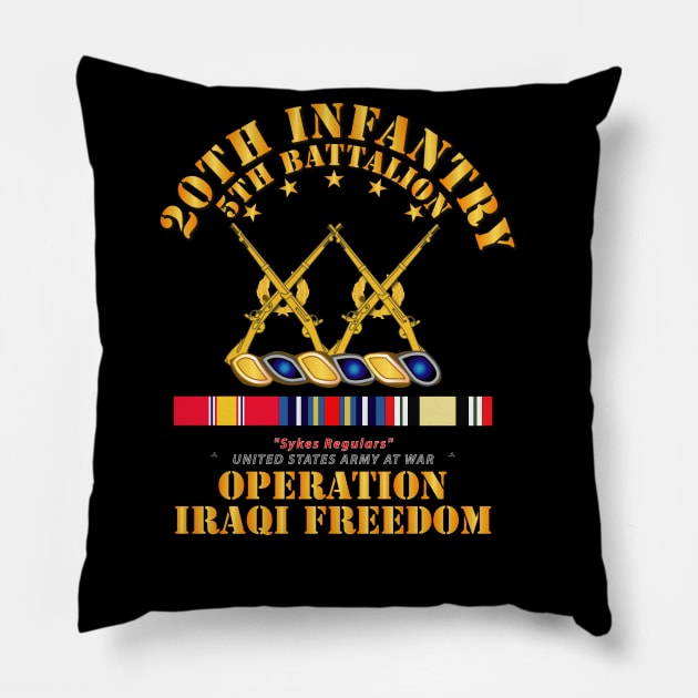 5th Bn - 20th Infantry  - OIF w Svc Ribbons Pillow by twix123844