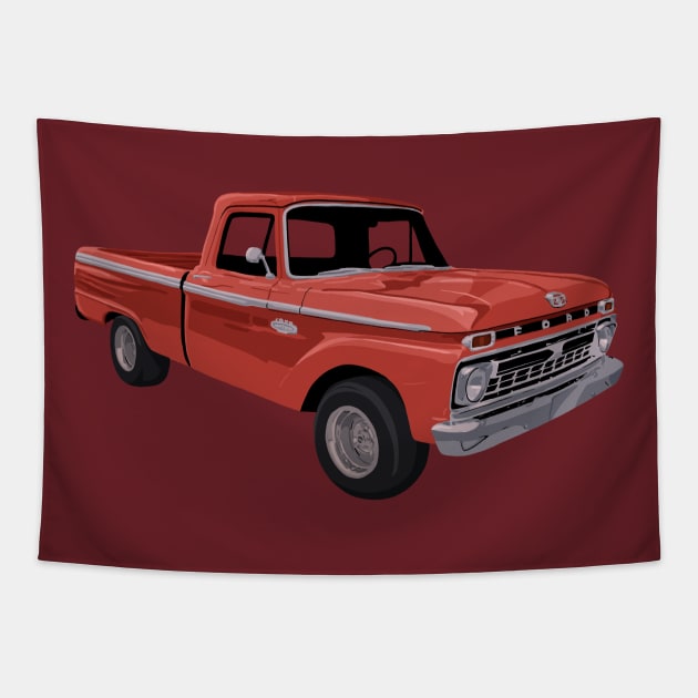 An Old Red Ford Pickup Tapestry by CosmicFlyer