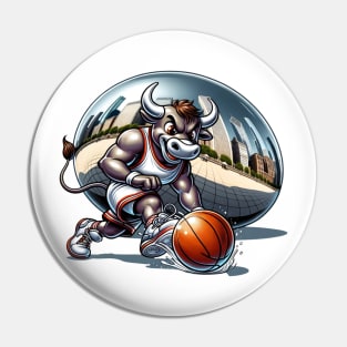 Bull at The Bean | Chicago Bull Basketball Bean Pin